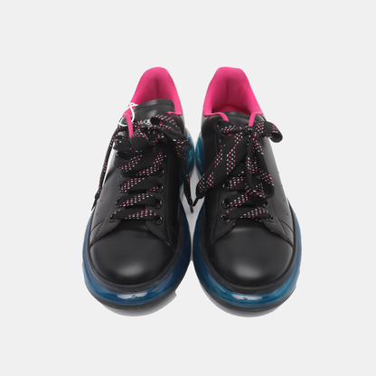 Alexander McQUEEN 39code Spring and Autumn Black Leather Women's Sports Casual Shoes-(SKU)-14124997