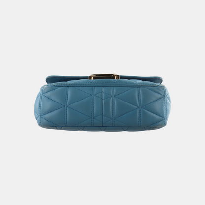 MICHAEL KORS Sloan Small size Blue Cowhide Quilted Crossbody Bag Single Shoulder Bag Golden hardware-(SKU)-12438263