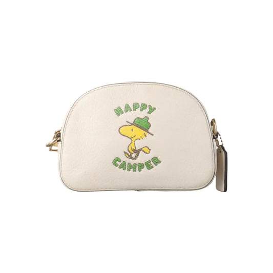 COACH White Leather Printed Single Shoulder Bag Crossbody Golden hardware Removable shoulder strap-(SKU)-933824945