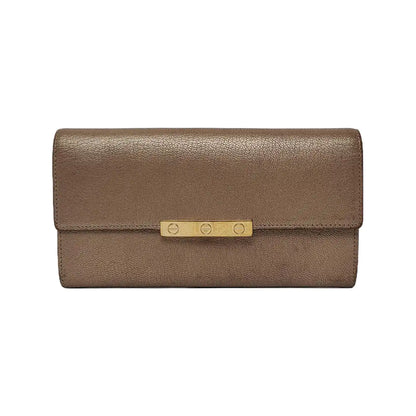 Cartier Champagne Leather Wallet Golden hardware-(SKU)-942555569