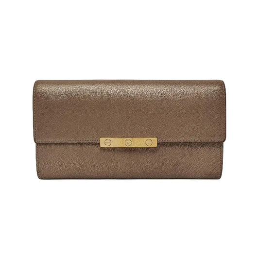 Cartier Champagne Leather Wallet Golden hardware-(SKU)-942555569