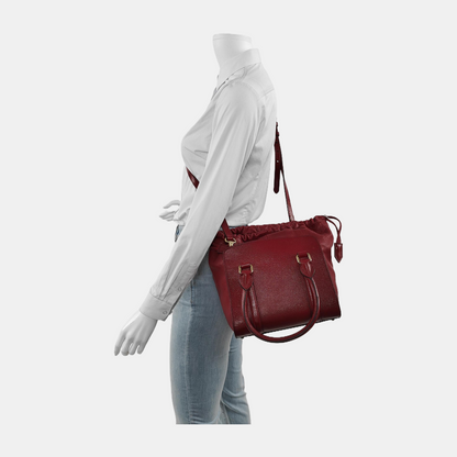 BURBERRY Dinton Red Cowhide Single Shoulder Bag Handbag Crossbody Bag Golden hardware Removable shoulder strap-(SKU)-943696805