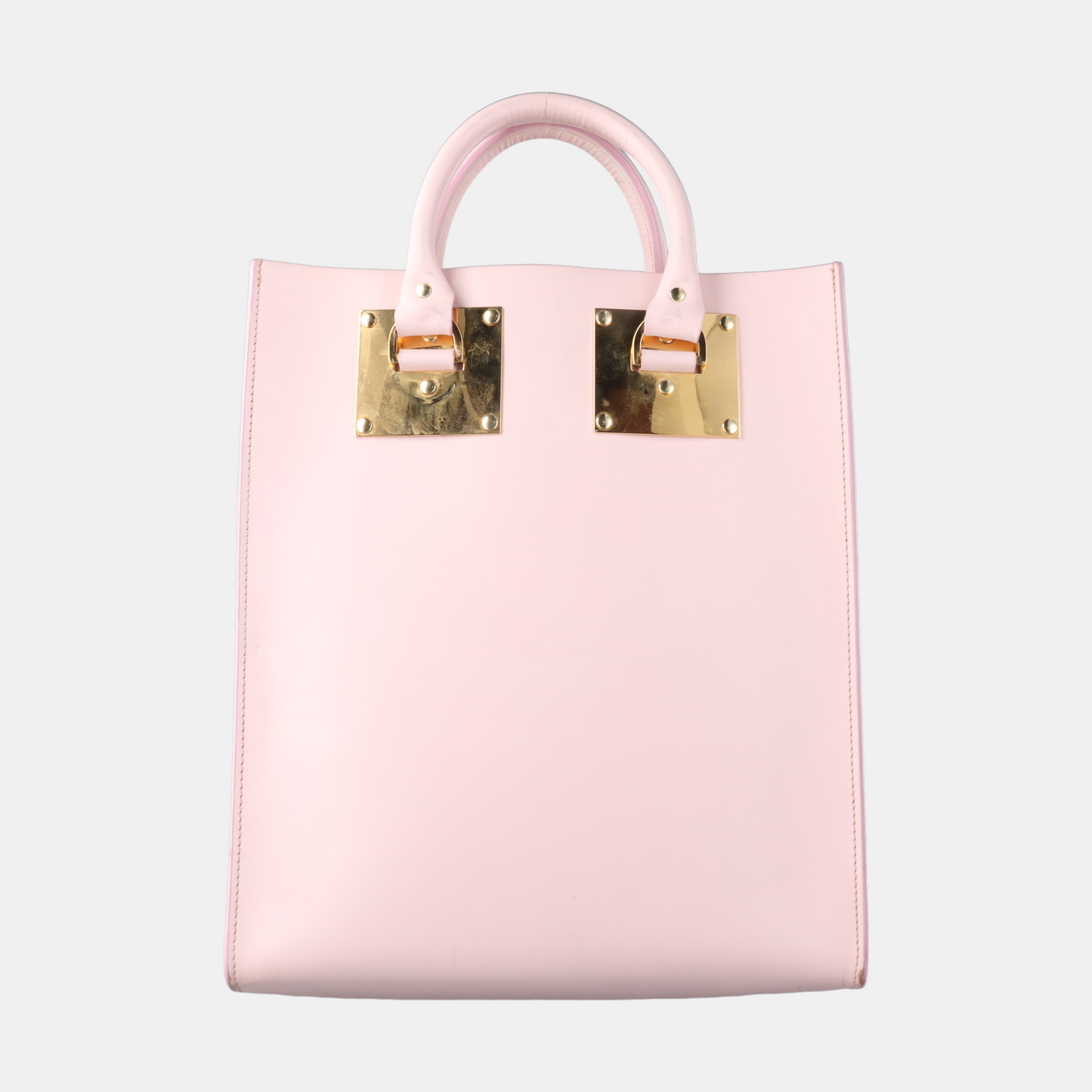 SOPHIE HULME Tote bag Pink Cowhide Single Shoulder Bag Tote Golden hardware Removable shoulder strap-(SKU)-11189171