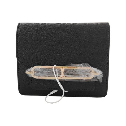 HERMÈS Roulis Slim Black Chèvre Mysore Goat Leather Wallet with Gold Hardware, Z, Pouch-(SKU)-945295058