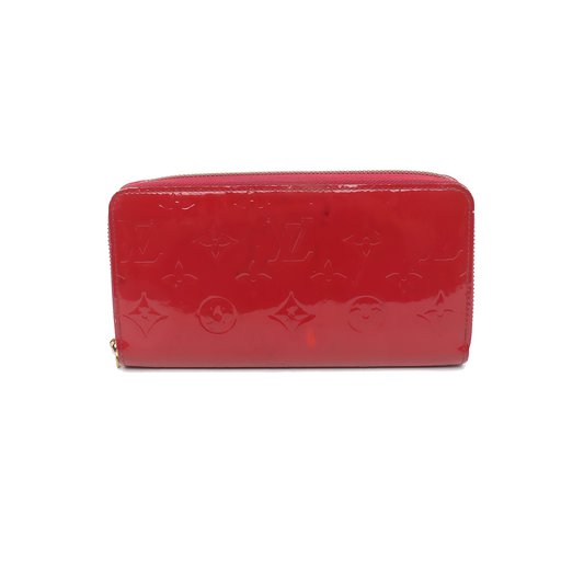 LOUIS VUITTON Red patent leather embossed wallet Golden hardware Complete Accessories-(SKU)-931296992