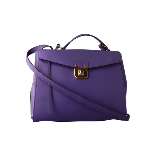 MCM Purple Leather Single Shoulder Bag Handbag Crossbody Bag Golden hardware Removable shoulder strap-(SKU)-14183353