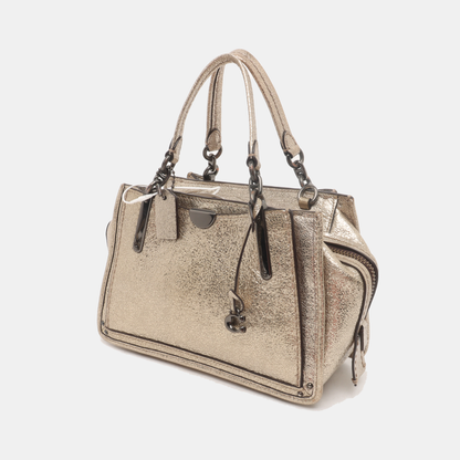 COACH DREAMER Champagne Cowhide Single Shoulder Handbag Crossbody Golden hardware Removable shoulder strap-(SKU)-934000281