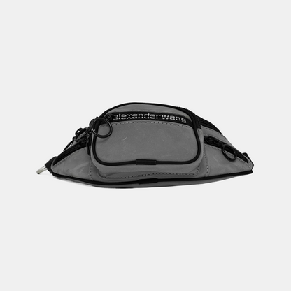 Alexander Wang Attica 浅灰色尼龙腰包腰包/胸包 Black hardware-(SKU)-940440192
