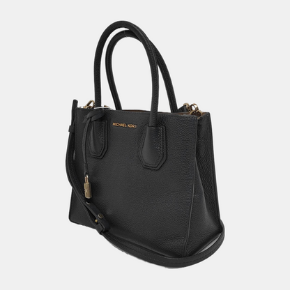 MICHAEL KORS Mercer Medium size Dark Blue Calf Leather Crossbody Shoulder Bag Tote Golden hardware Removable shoulder strap-(SKU)-943526572