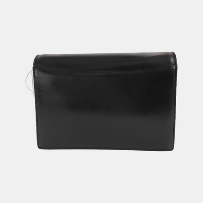 BALLY Black Leather Crossbody Bag Single Shoulder Bag Golden hardware Removable shoulder strap-(SKU)-939584253
