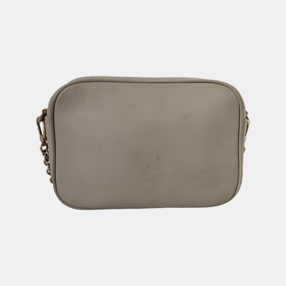 FURLA Camera Bag Light gray leather quilted crossbody single shoulder bag handbag Golden hardware Removable shoulder strap-(SKU)-941201203