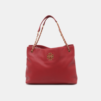 TORY BURCH Britten Red Cowhide Single Shoulder Bag Golden hardware-(SKU)-14400670