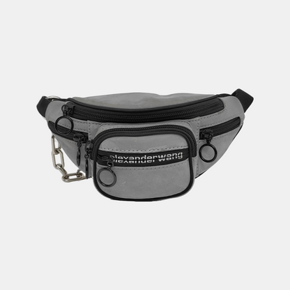Alexander Wang Attica 浅灰色尼龙腰包腰包/胸包 Black hardware-(SKU)-940440192