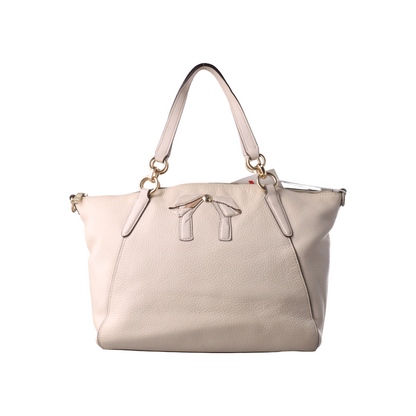 COACH KELSEY White Cowhide Single Shoulder Bag Crossbody Handbag Golden hardware Removable shoulder strap-(SKU)-14505078