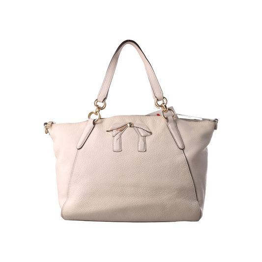 COACH KELSEY White Cowhide Single Shoulder Bag Crossbody Handbag Golden hardware Removable shoulder strap-(SKU)-14505078