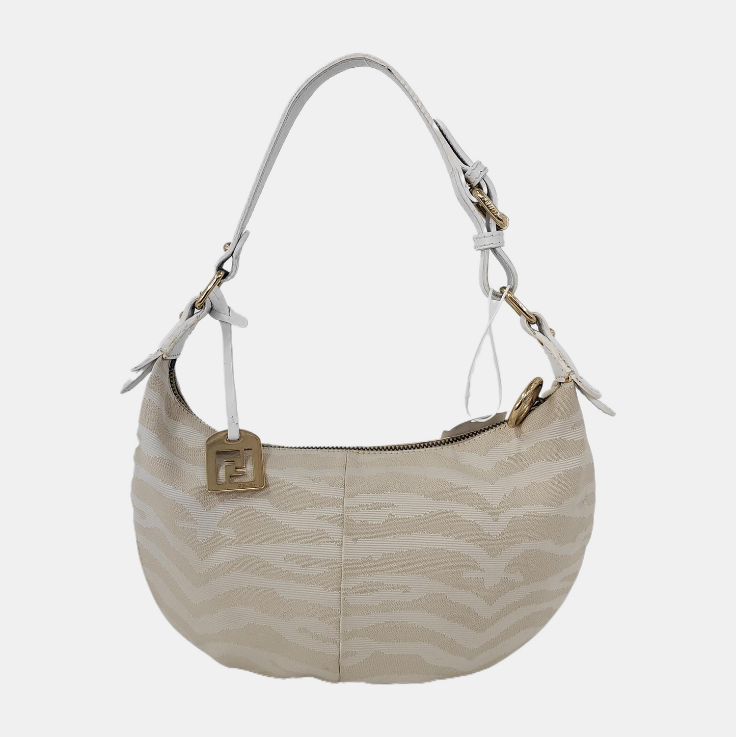 FENDI 卡其色帆布双FHandheld包 Golden hardware-(SKU)-943796749