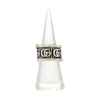 GUCCI Hong Kong Size13code 银色925银LOGO戒指-(SKU)-936491699