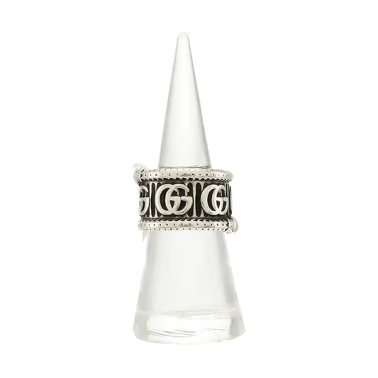 GUCCI Hong Kong Size13code 银色925银LOGO戒指-(SKU)-936491699
