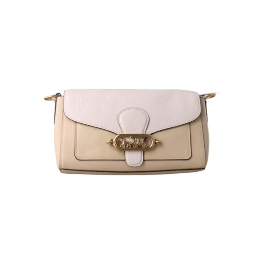 COACH 26 Beige leather carriage single shoulder bag, crossbody bag Golden hardware shoulder straps-(SKU)-933386227