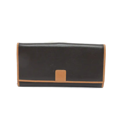 CELINE Brown Cowhide Wallet Golden hardware-(SKU)-12173292