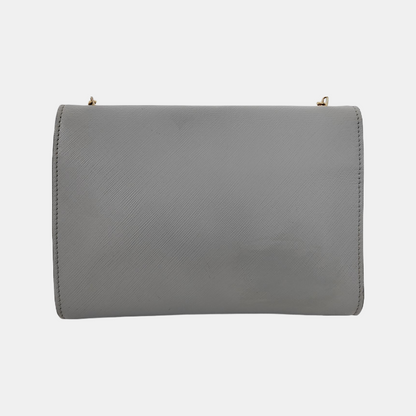 FERRAGAMO Ginny Grey Leather Crossbody Single Shoulder Bag Golden hardware-(SKU)-944502659