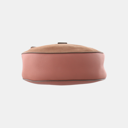 Chloé Drew Medium size Pink Suede Piggy Bank Bag Crossbody Bag Shoulder Bag Golden hardware Removable shoulder strap-(SKU)-13484103