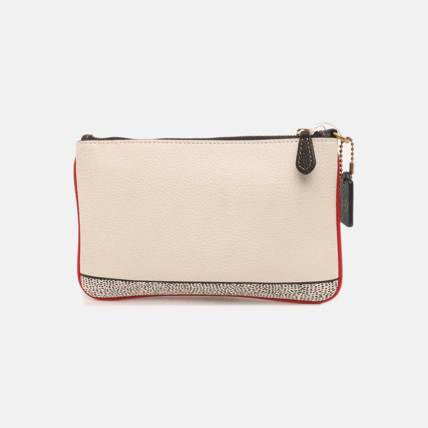 COACH Small size White Leather Printed Handbag Golden hardware-(SKU)-14243509