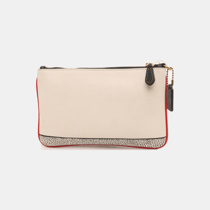 COACH Small size White Leather Printed Handbag Golden hardware-(SKU)-14243509