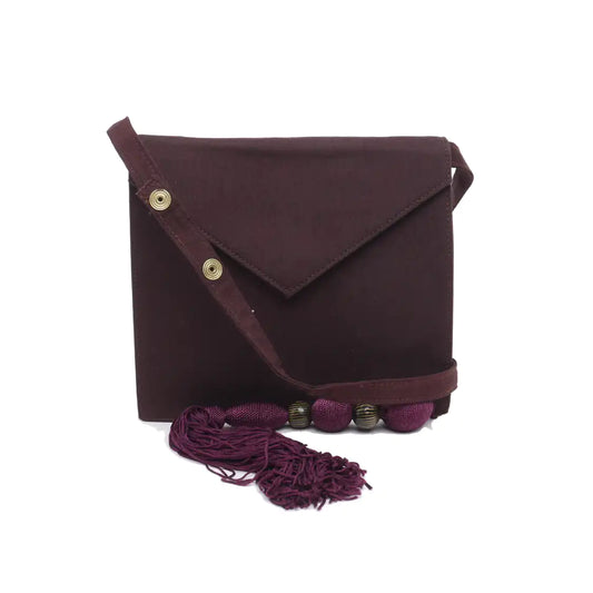 VERSACE Purple Fabric Fringe Shoulder Bag Crossbody Bag Golden hardware Removable shoulder strap-(SKU)-12865841