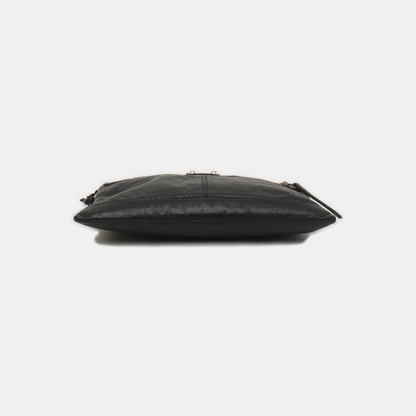BALENCIAGA Classic City Black Lamb Skin Clutch Silver Hardware-(SKU)-935635471