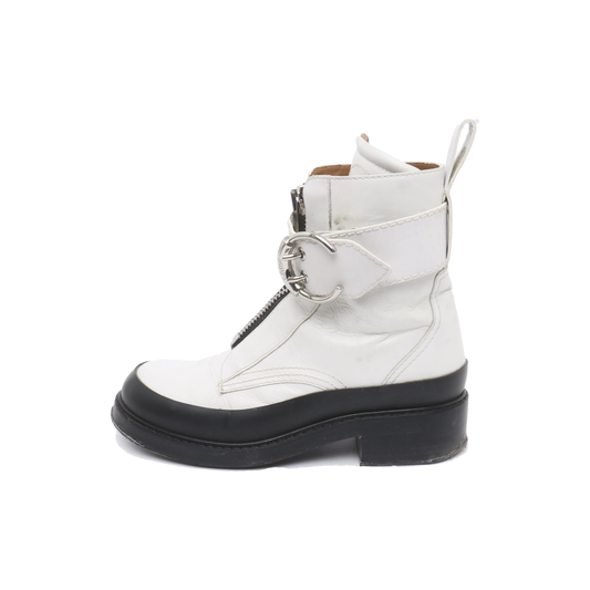 Chloé 39code Spring Autumn White Leather Women's Short Boots-(SKU)-941992725