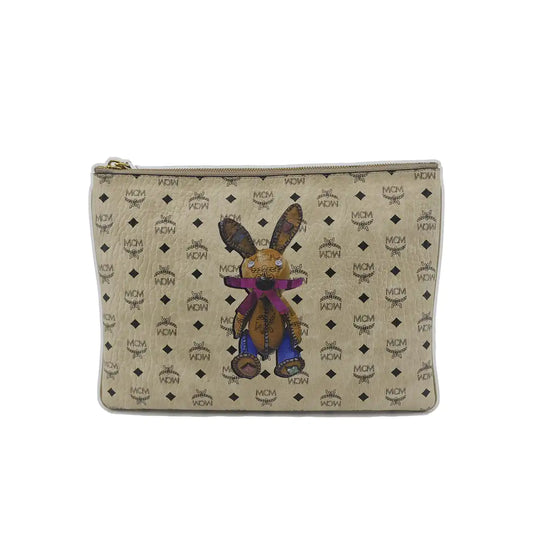 MCM Medium size Beige coated canvas old flower printed single shoulder bag, handbag, crossbody bag Golden hardware Removable shoulder strap-(SKU)-938655064