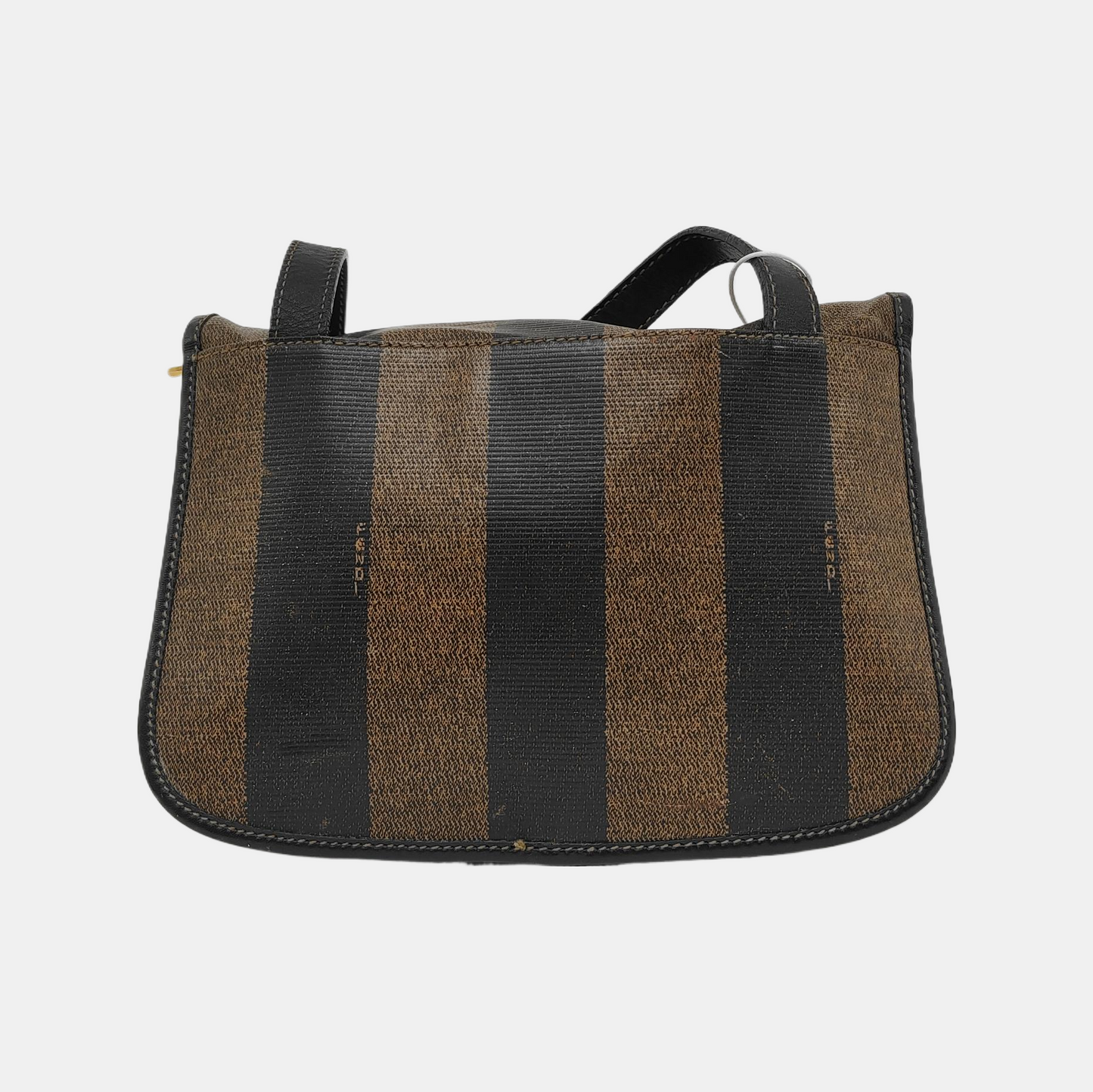 FENDI Pequin Brown Coated Canvas Relief Single Shoulder Bag Crossbody Bag Golden hardware-(SKU)-943935184