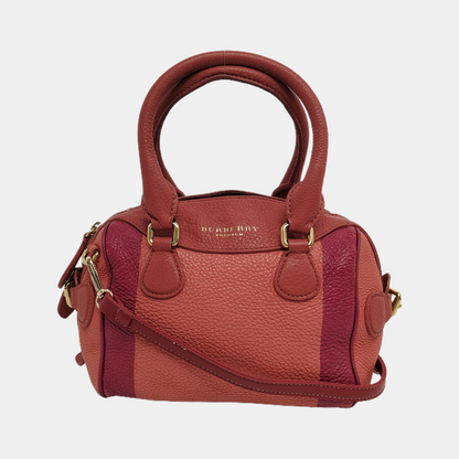 BURBERRY Orange Cowhide Single Shoulder Bag Handbag Crossbody Bag Golden hardware-(SKU)-943185246