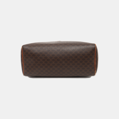 CELINE MACADAM Brown Coated Canvas Triumph Tote Bag Golden hardware-(SKU)-935552014
