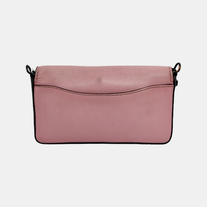 COACH DINKY Pink Cowhide Sling Bag Single Shoulder Bag Black hardware Removable shoulder strap-(SKU)-942643126