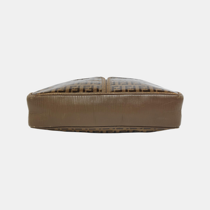 FENDI 棕色特殊材质双F斜挎包Shoulder Bag Brown Hardware-(SKU)-945609210
