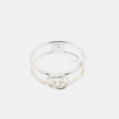 GUCCI Interlocking G Hong Kong Size13code 银色925银LOGO戒指-(SKU)-939182659