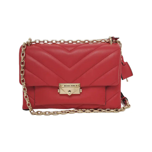 MICHAEL KORS Cece Medium size Red Cowhide Quilted Crossbody Bag Single Shoulder Bag Golden hardware Removable shoulder strap-(SKU)-944079945