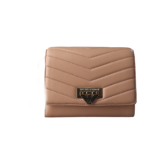 EMPORIO ARMANI Khaki Leather Quilted Shoulder Bag Golden hardware Removable shoulder strap-(SKU)-934447940