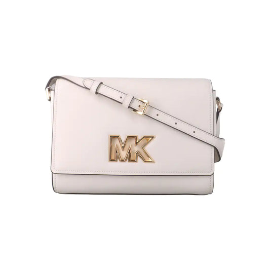 MICHAEL KORS White Leather Single Shoulder Bag Crossbody Bag Golden hardware-(SKU)-936597354