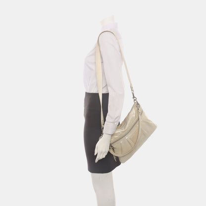 COACH Champagne Special Material Patchwork Quilted Single Shoulder Bag Silver Hardware Removable shoulder strap-(SKU)-937632095