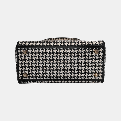 DIOR Lady D-Lite Medium Black Canvas Monogram Embossed Tweed Lady Dior Bag with Detachable Strap-(SKU)-943402222