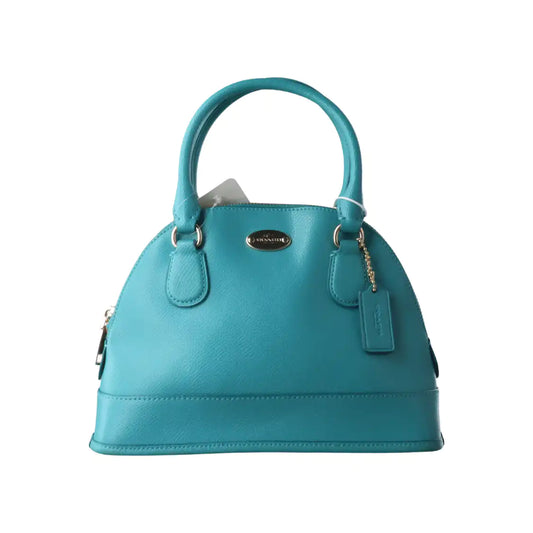 COACH CORA Light Blue Cowhide Crossbody Tote Shoulder Bag Golden hardware Removable shoulder strap-(SKU)-14348899
