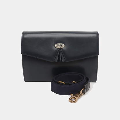 GUCCI Dark blue cowhide shoulder bag Silver Hardware-(SKU)-933996444