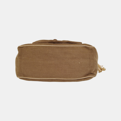 CELINE BOOGIE Khaki Canvas Tote Bag Golden hardware-(SKU)-945694402