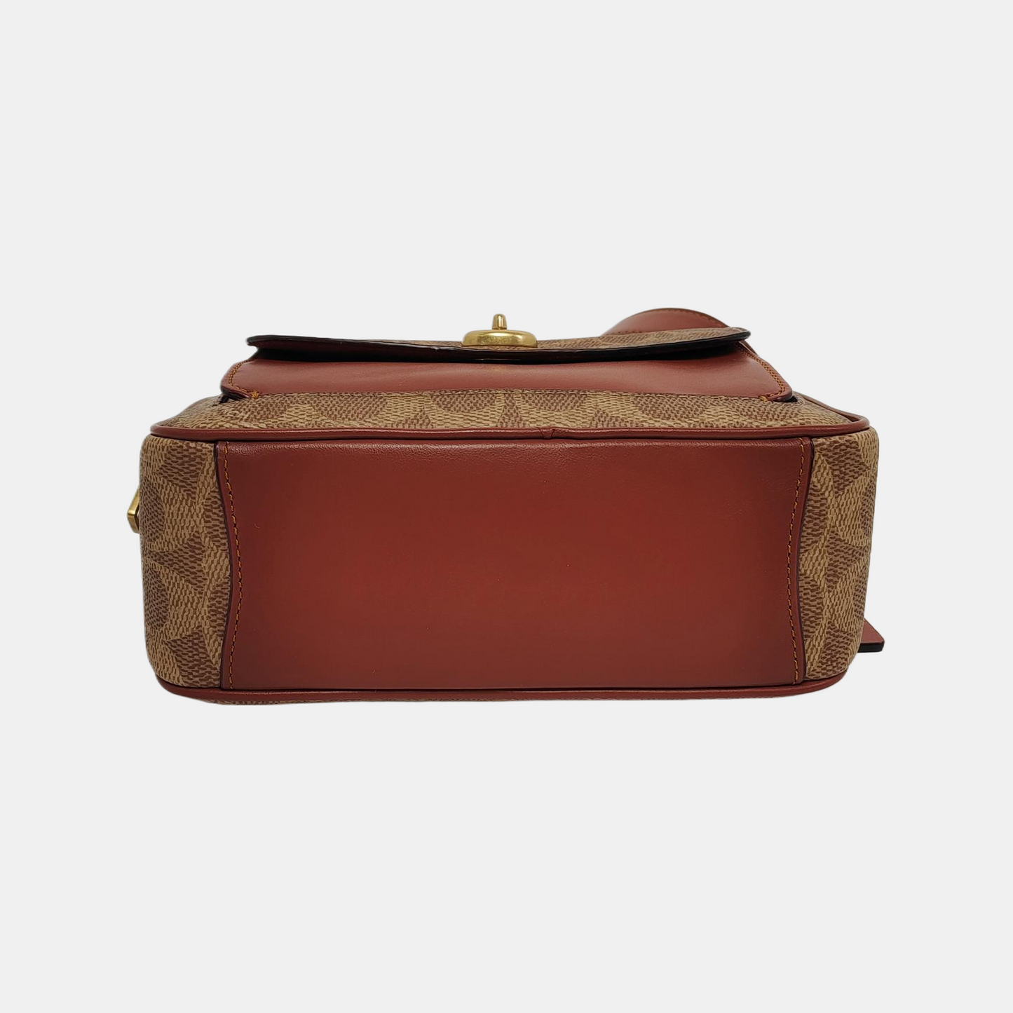 COACH WILLOW 20 Brown Leather Vintage Shoulder and Crossbody Bag Golden hardware Removable shoulder strap-(SKU)-943456010