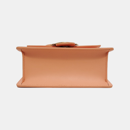 PINKO Tangerine Pink Cowhide Sling Bag Single Shoulder Bag Tote Bag Golden hardware Removable shoulder strap-(SKU)-944691332