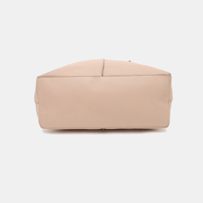 TOD'S Tote bag Nude Pink Leather Single Shoulder Bag Silver Hardware shoulder straps-(SKU)-934473034