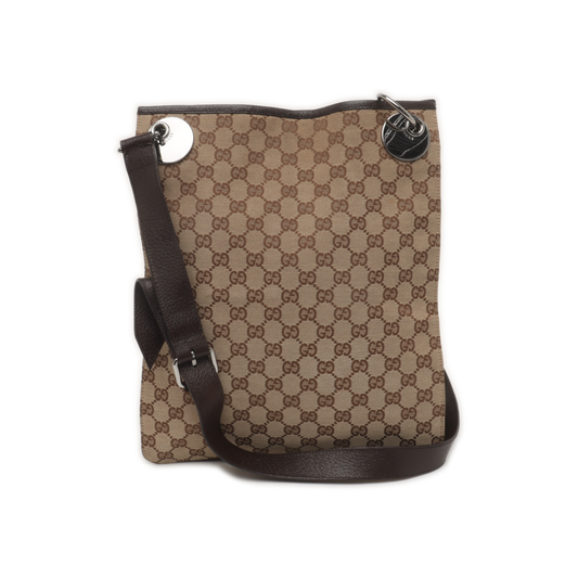 GUCCI Tote bag Khaki Canvas Monogram Single Shoulder Bag Crossbody Bag Golden hardware-(SKU)-939908309